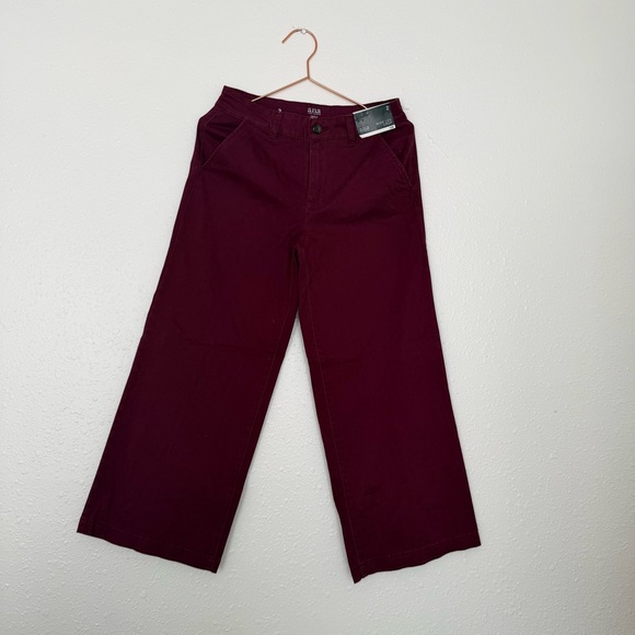 a.n.a Pants - a.n.a Deep Red wide leg crop six 2 nwt